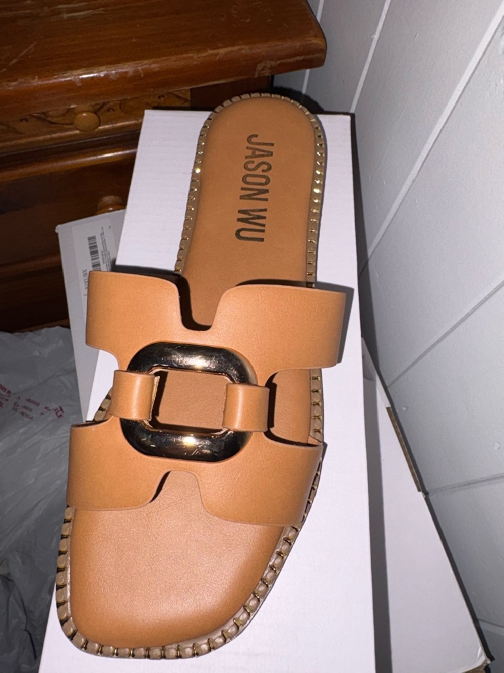 Jason Wu Tan Slide with Gold Buckle - Picture 3 of 3